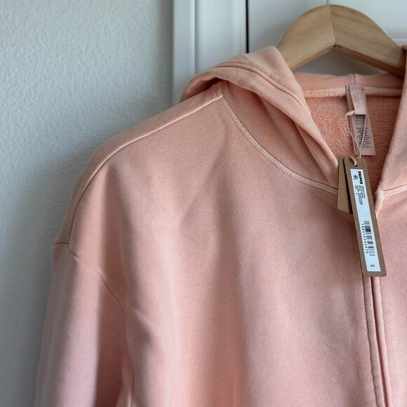 Skims French Terry Zip Up Hoodie in Cantaloupe, Size Medium - Picture 9 of 11